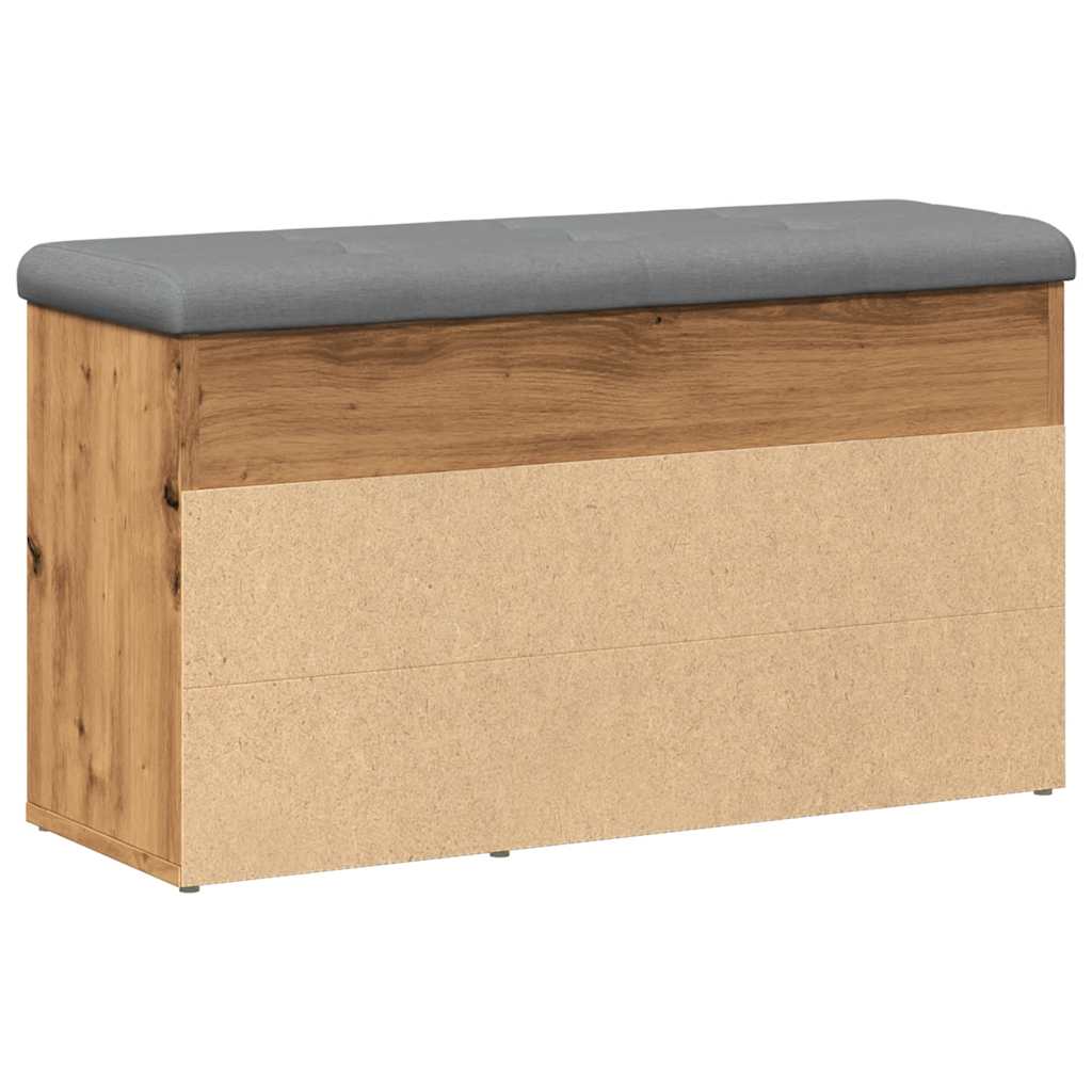 Schoenenbank 82x32x45,5 cm bewerkt hout artisanaal eikenkleur