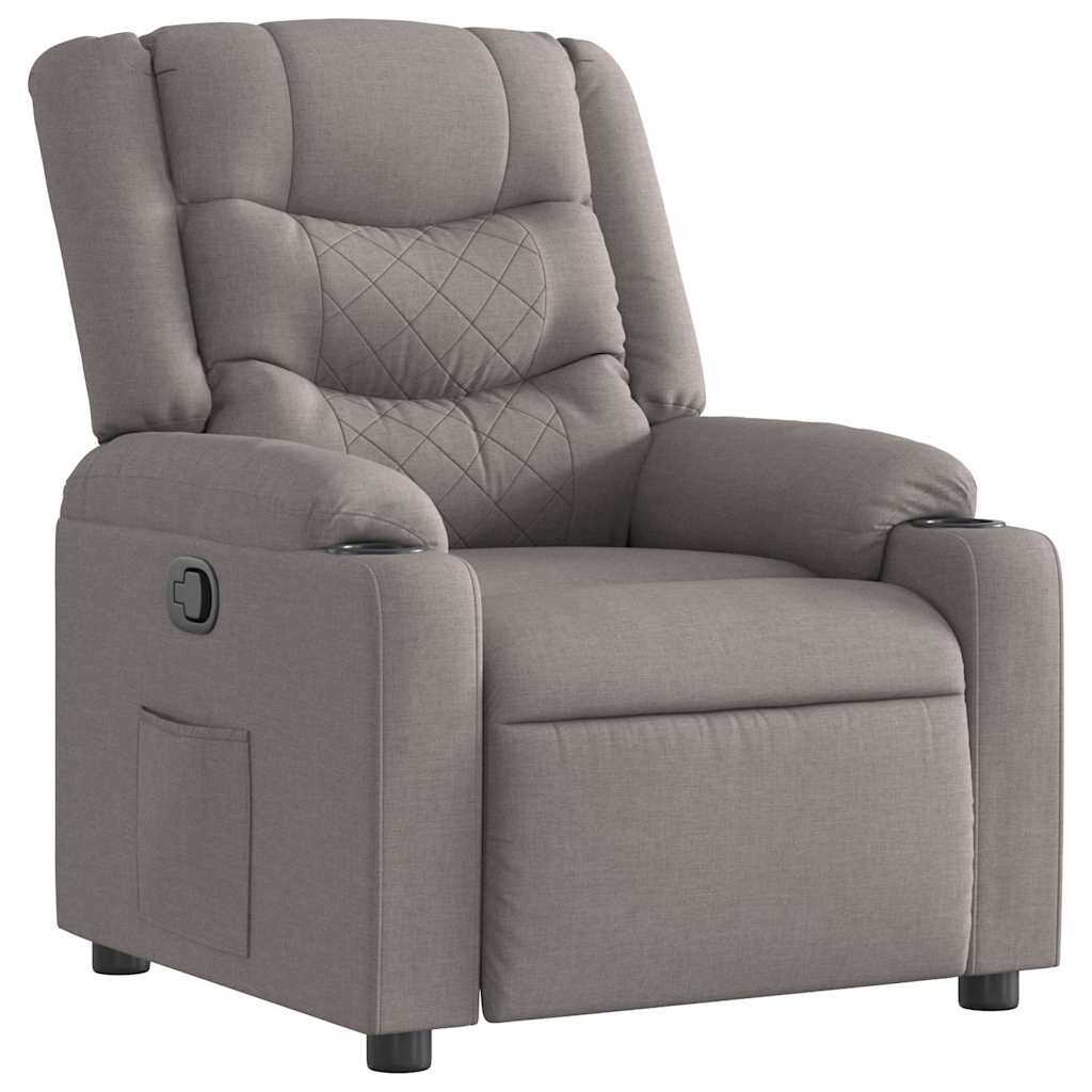 Fauteuil verstelbaar stof taupe