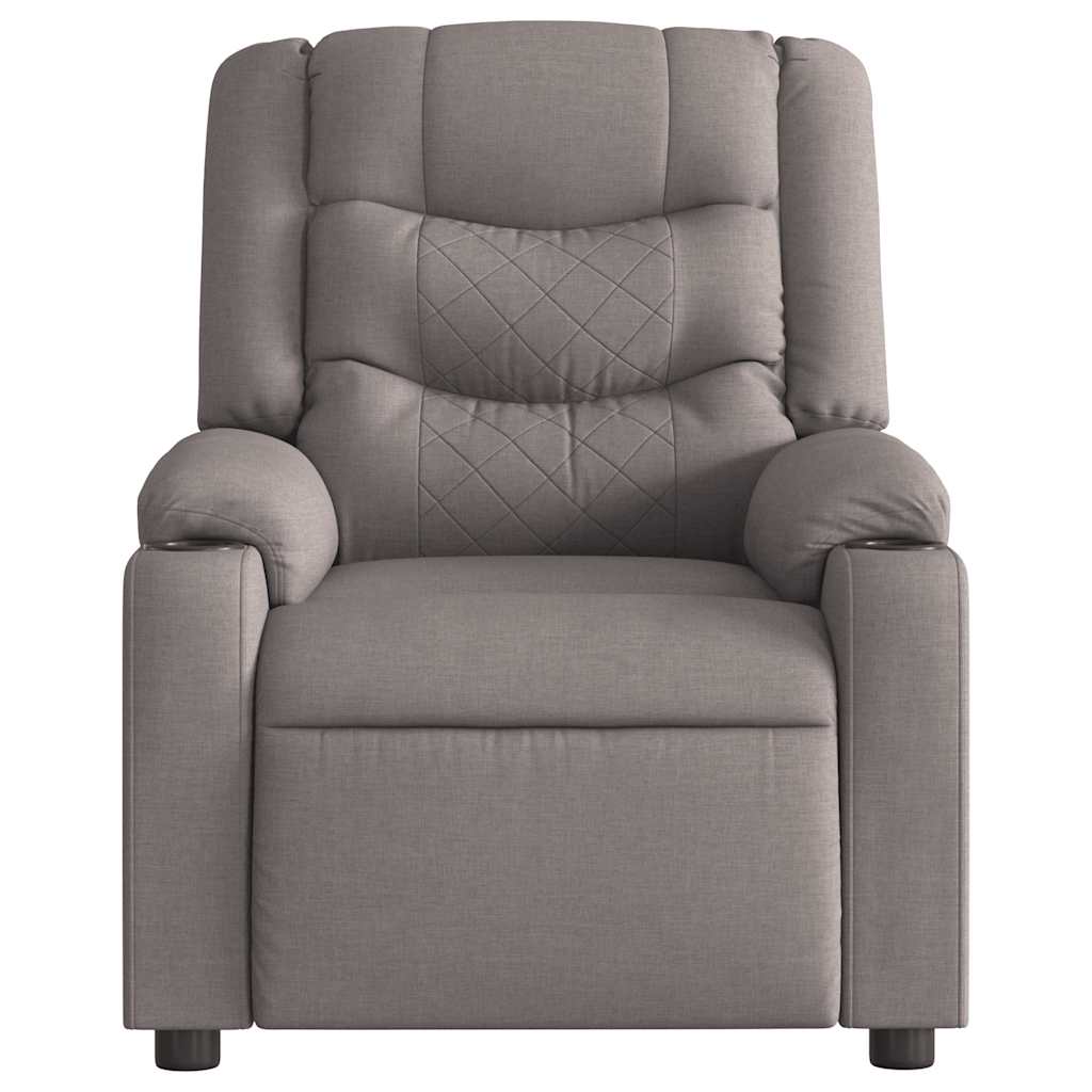 Fauteuil verstelbaar stof taupe