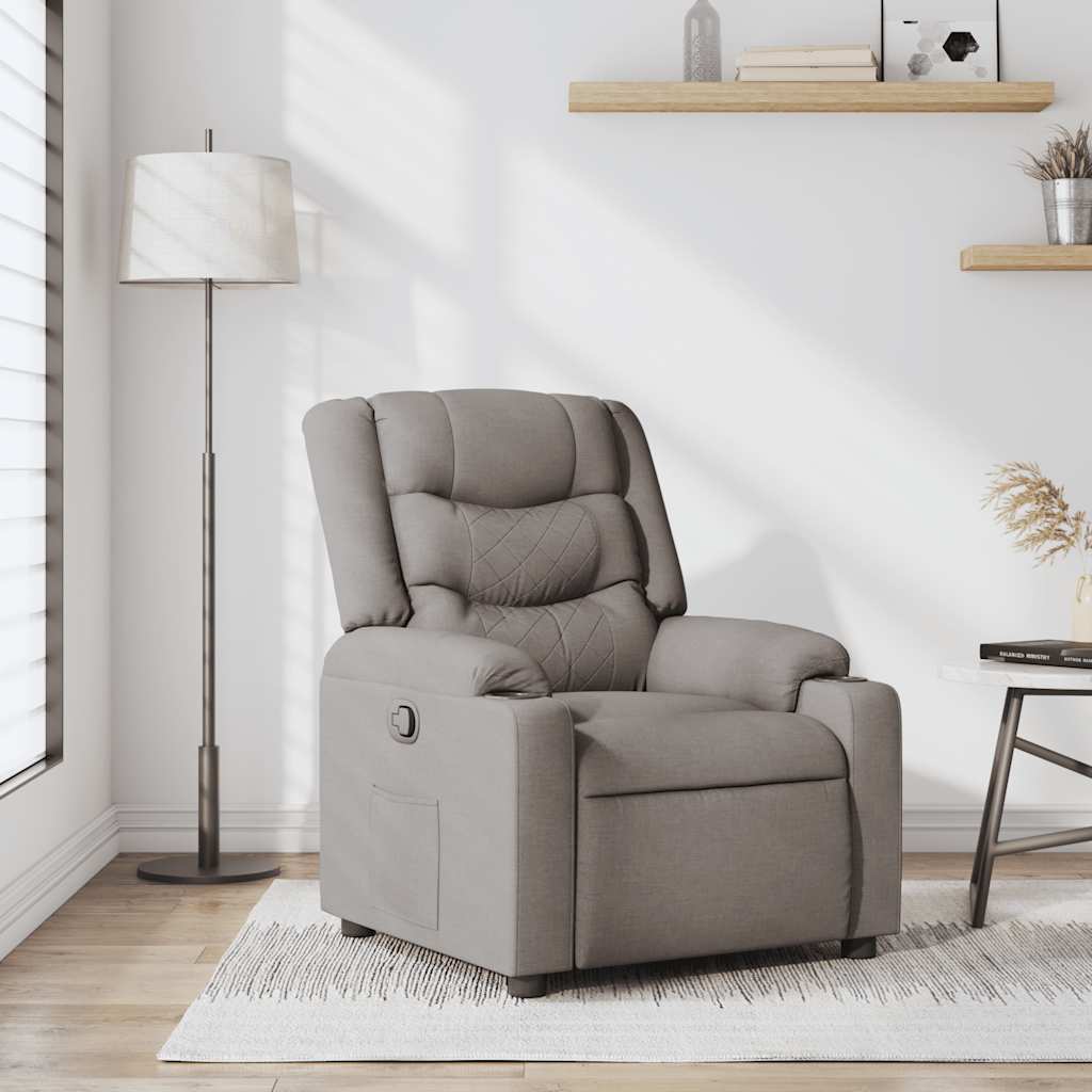 Fauteuil verstelbaar stof taupe