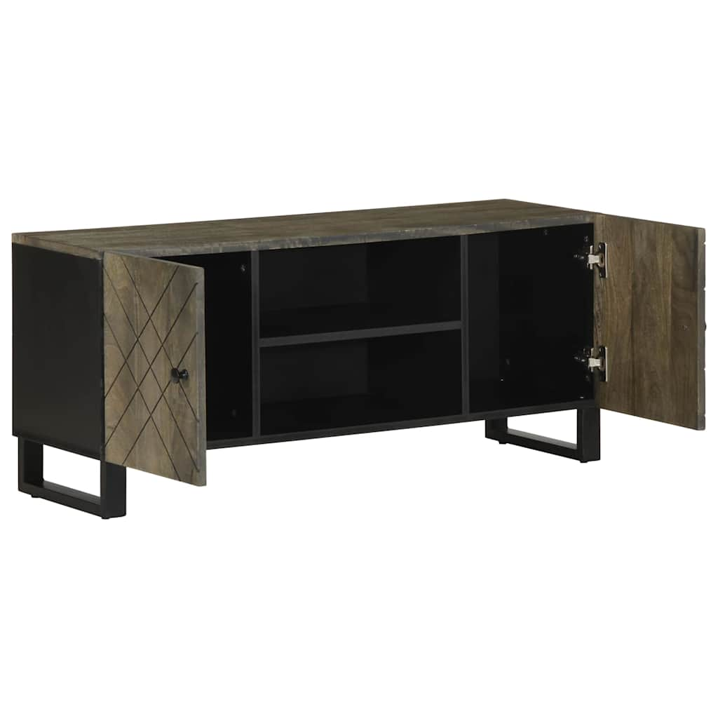 Tv-meubel 105x33x46 cm massief mangohout zwart