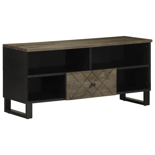 Tv-meubel 100x33x46 cm massief mangohout zwart