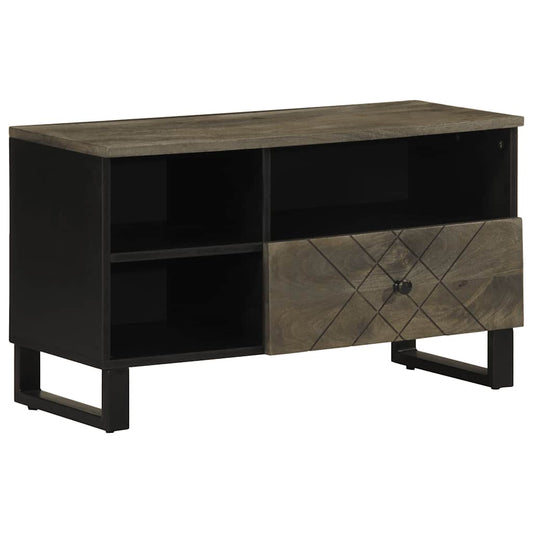 Tv-meubel 80x33x46 cm massief mangohout zwart