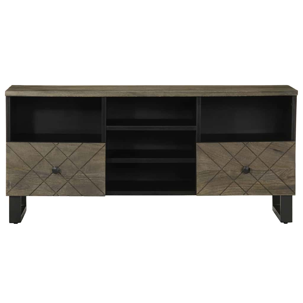 Tv-meubel 100x33x46 cm massief mangohout zwart