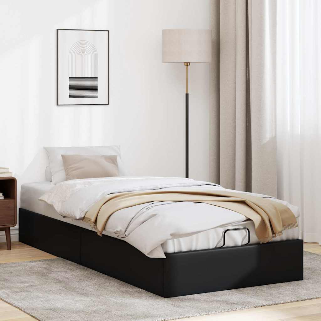 Bedframe zonder matras kunstleer zwart 80x200 cm