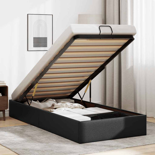 Bedframe zonder matras kunstleer zwart 80x200 cm