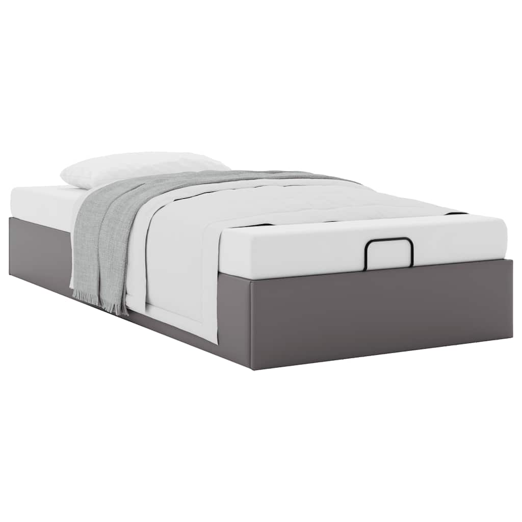 Bedframe zonder matras 80x200 cm kunstleer grijs