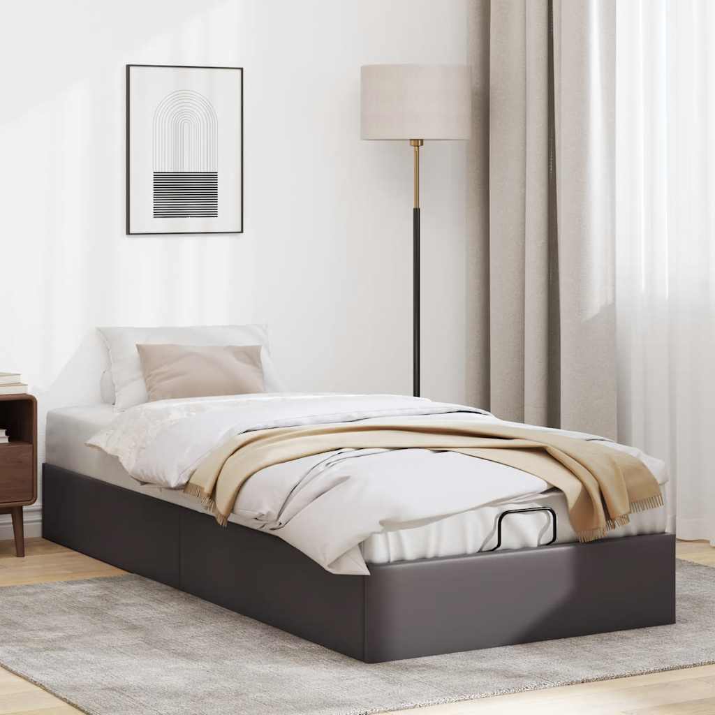 Bedframe zonder matras 80x200 cm kunstleer grijs