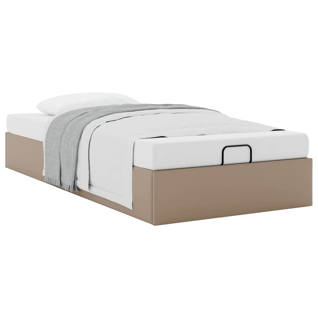 Bedframe zonder matras 80x200 cm kunstleer cappuccinokleurig