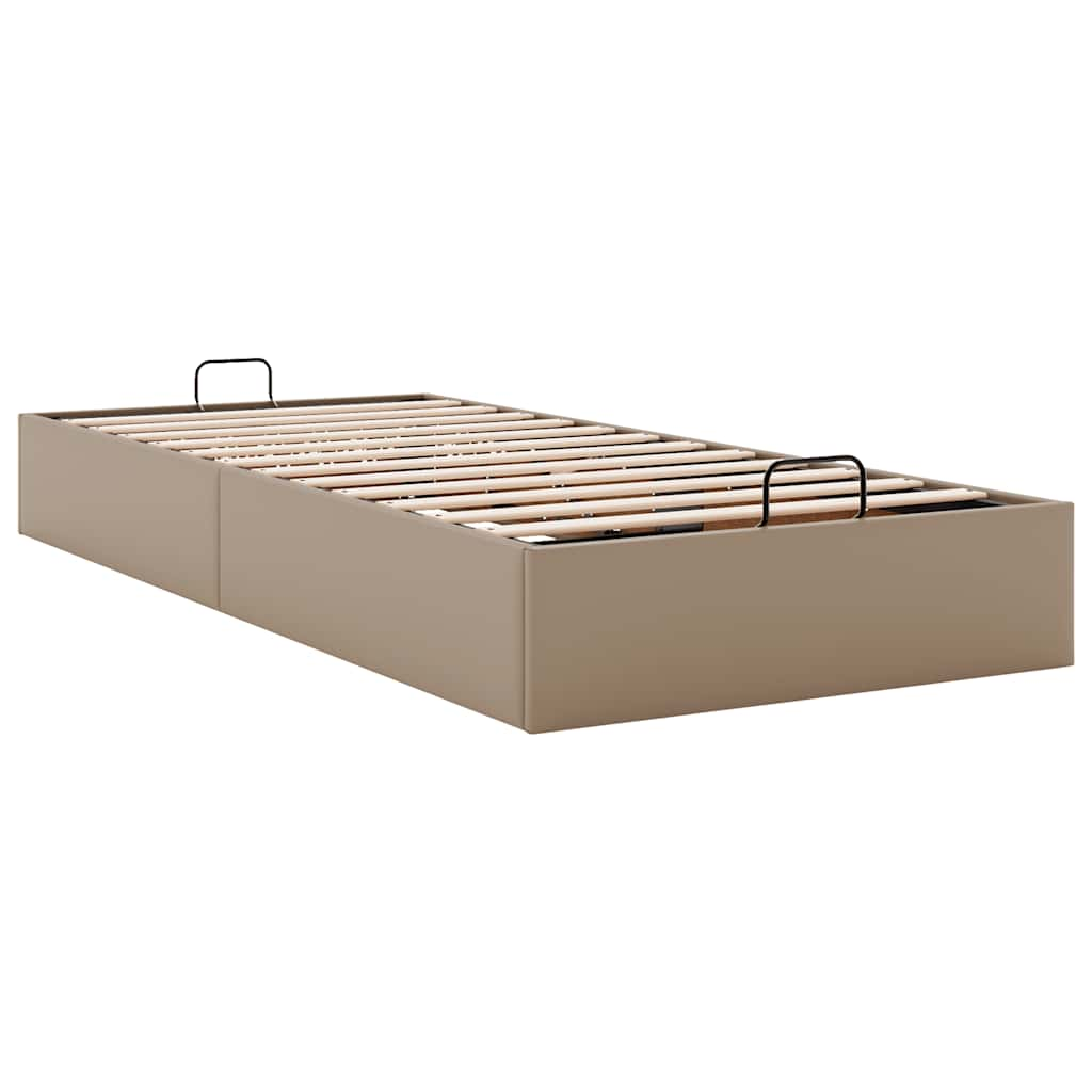 Bedframe zonder matras 80x200 cm kunstleer cappuccinokleurig