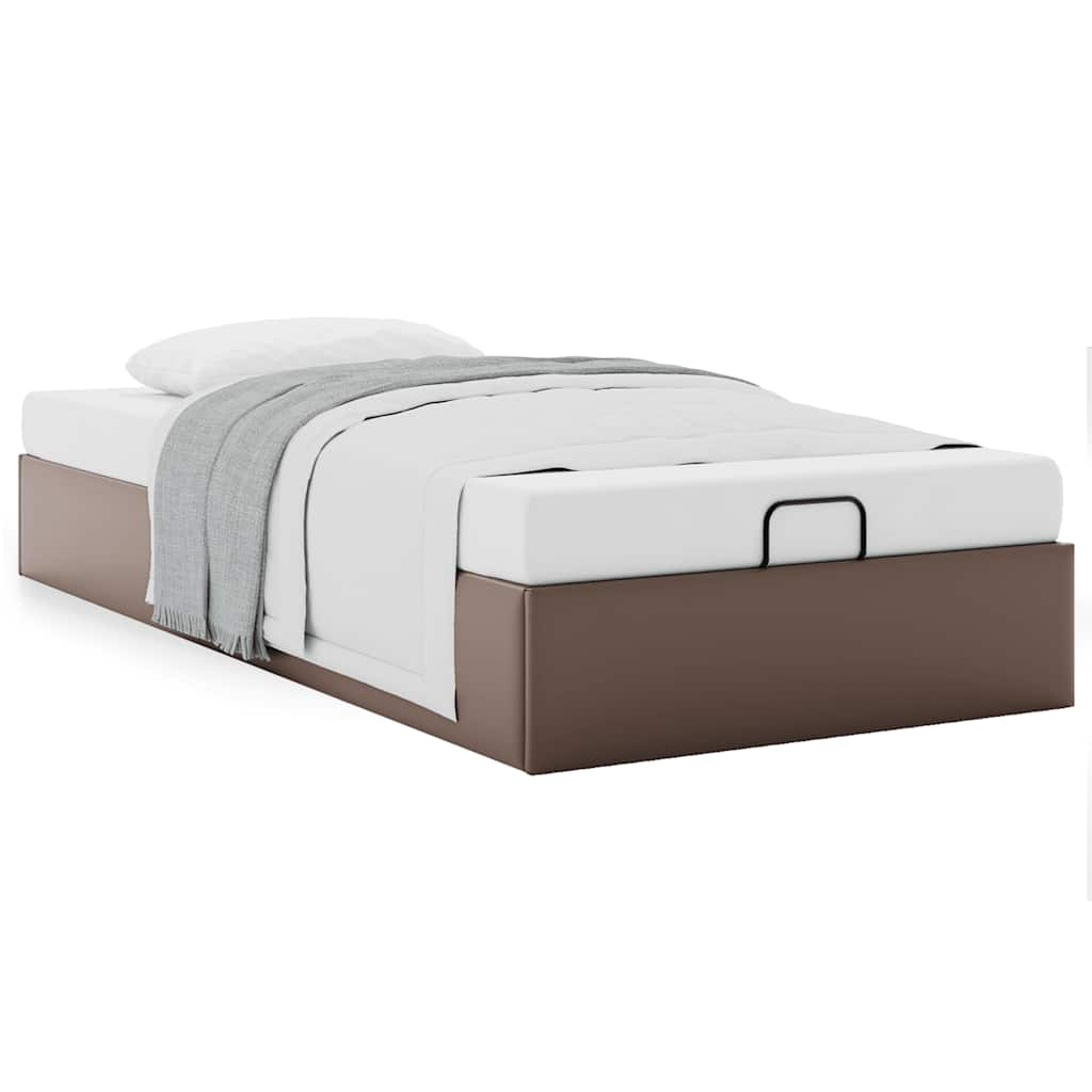 Bedframe zonder matras 90x190 cm kunstleer bruin