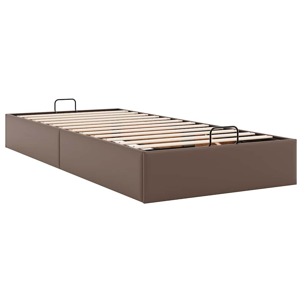 Bedframe zonder matras 90x190 cm kunstleer bruin