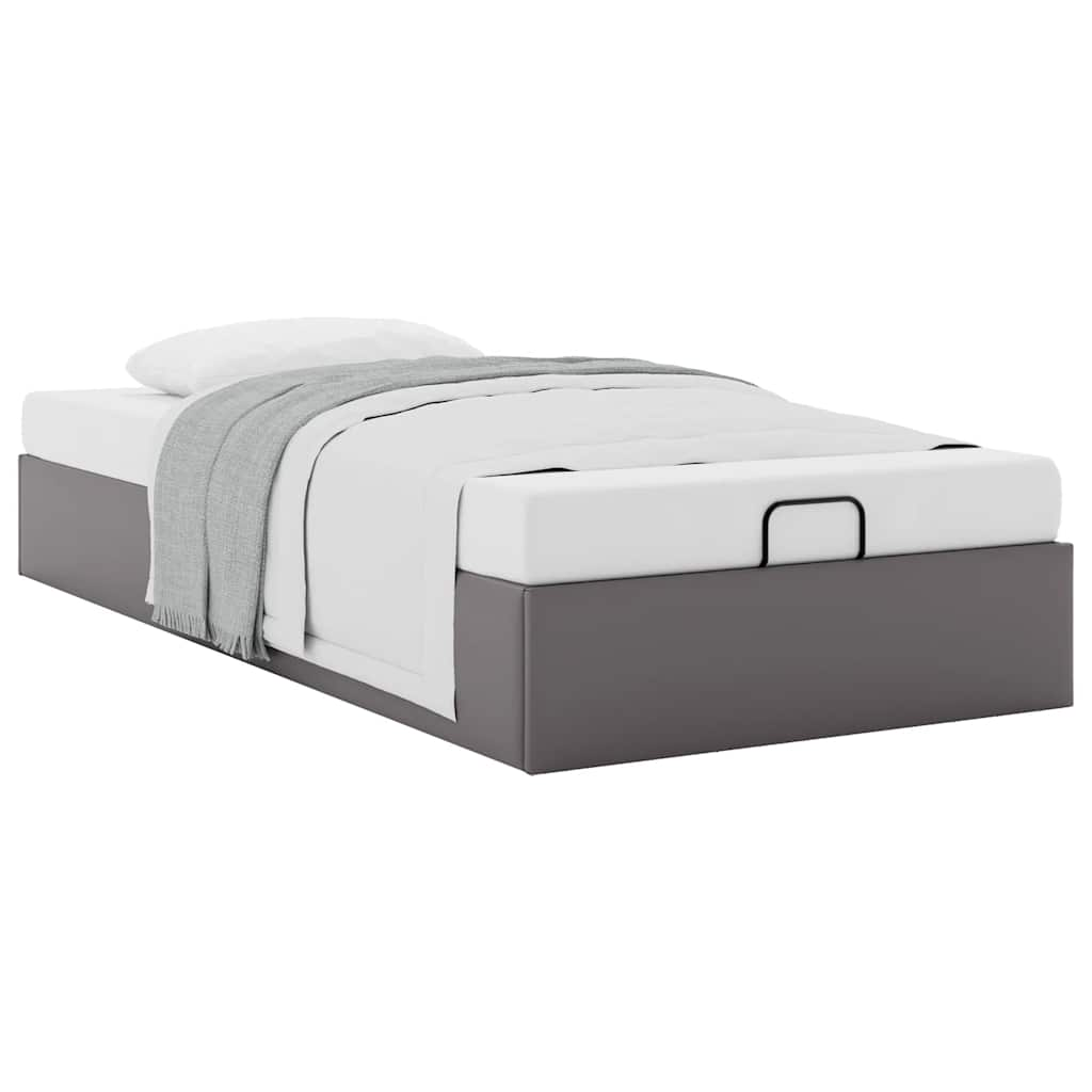 Bedframe zonder matras 90x190 cm kunstleer grijs