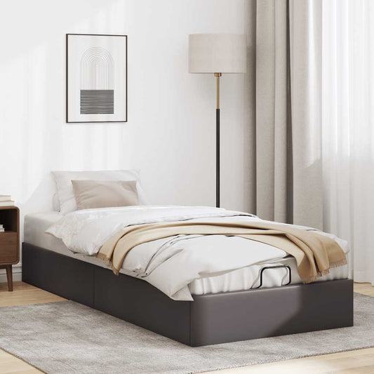 Bedframe zonder matras 90x190 cm kunstleer grijs