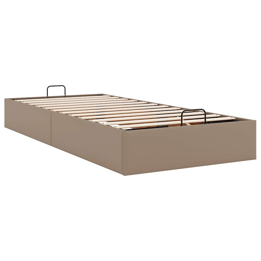 Bedframe zonder matras 90x190 cm kunstleer cappuccinokleurig