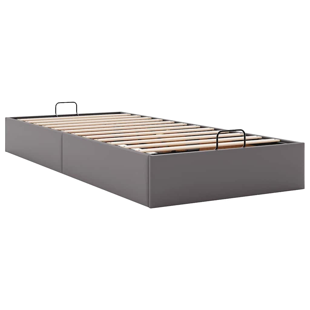 Bedframe zonder matras 90x200 cm kunstleer grijs