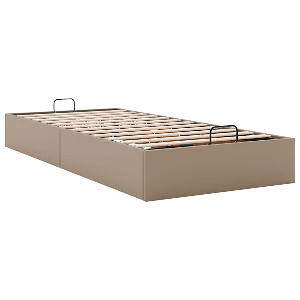 Bedframe zonder matras 90x200 cm kunstleer cappuccinokleurig