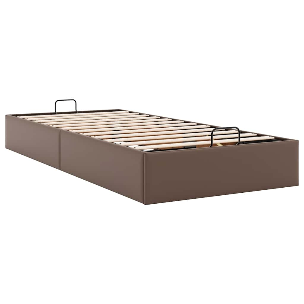 Bedframe zonder matras 100x200 cm kunstleer bruin