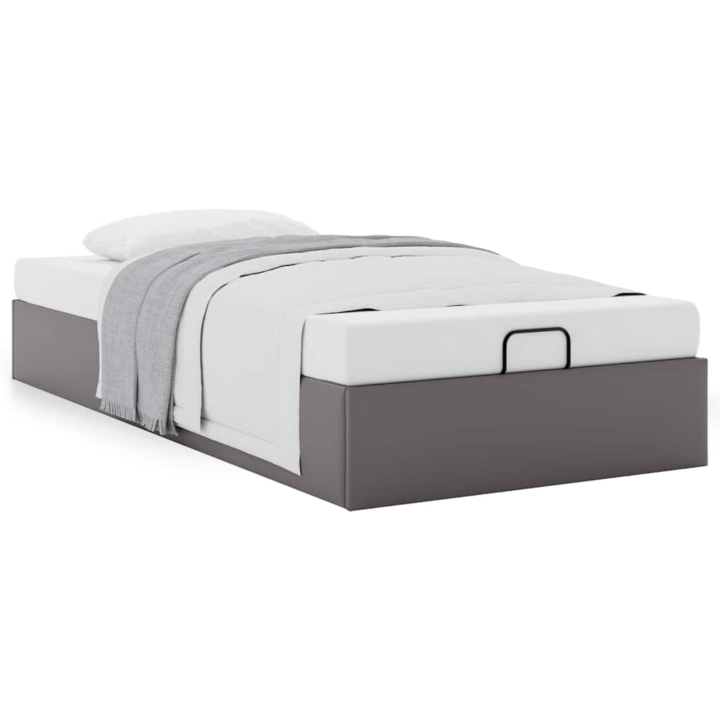 Bedframe zonder matras 100x200 cm kunstleer grijs