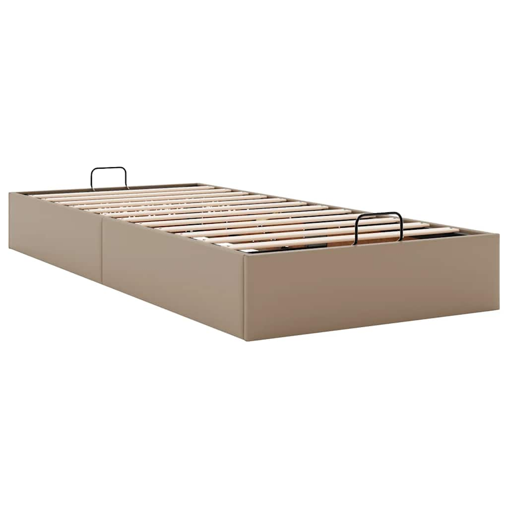 Bedframe zonder matras 100x200 cm kunstleer cappuccinokleurig