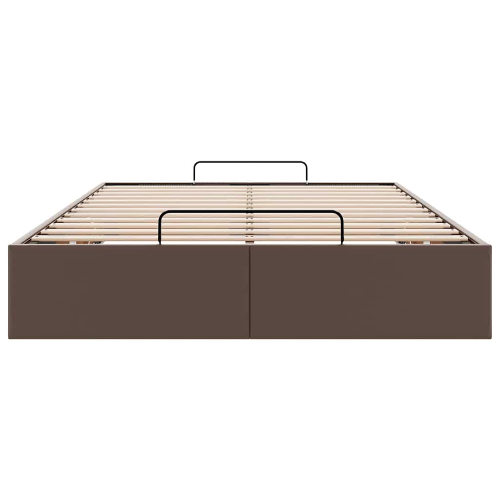 Bedframe zonder matras 120x190 cm kunstleer bruin