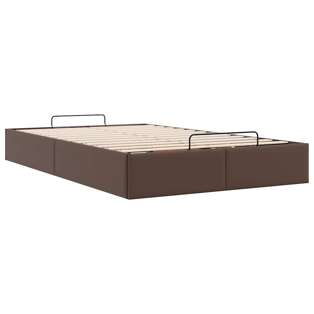 Bedframe zonder matras 120x190 cm kunstleer bruin