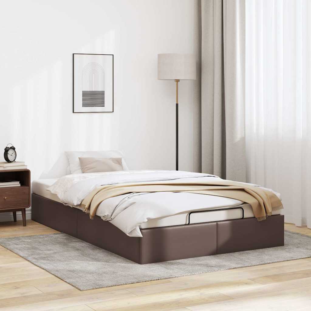 Bedframe zonder matras 120x190 cm kunstleer bruin