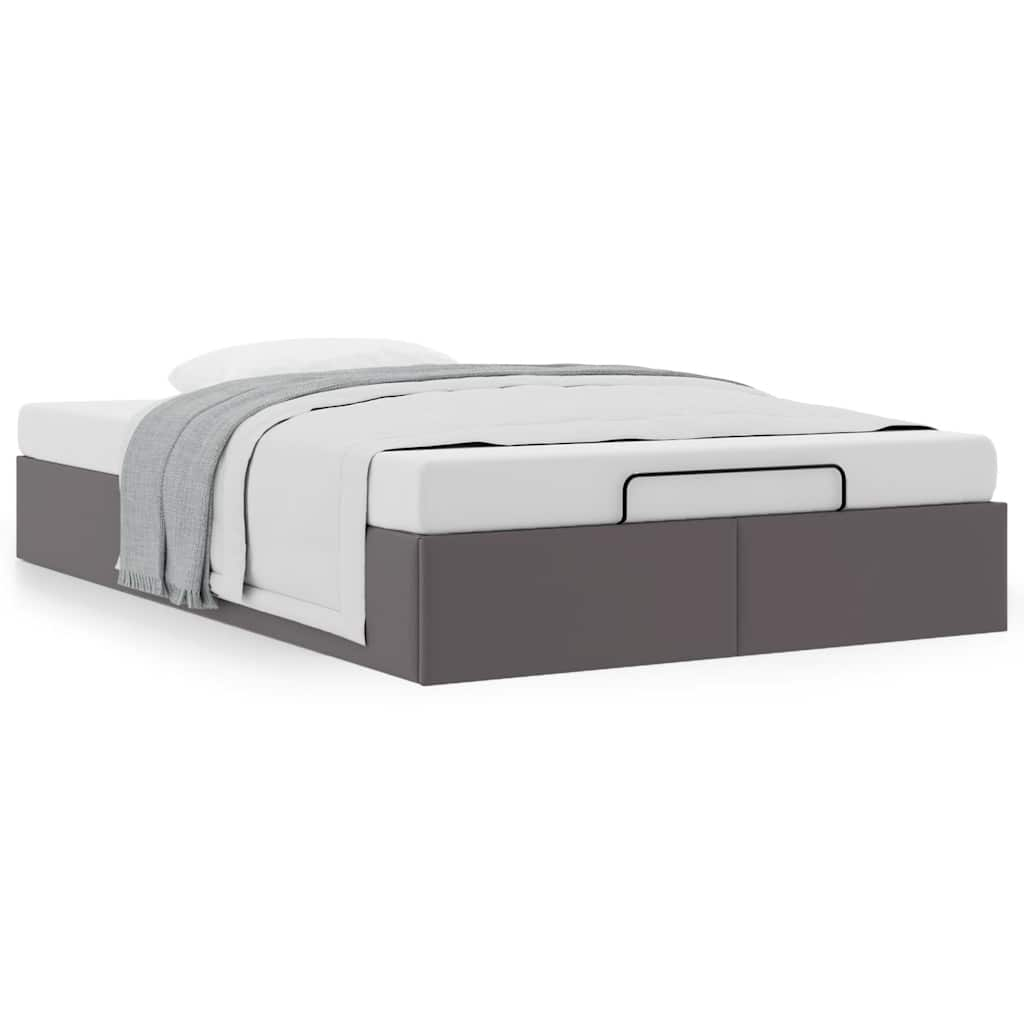 Bedframe zonder matras 120x190 cm kunstleer grijs