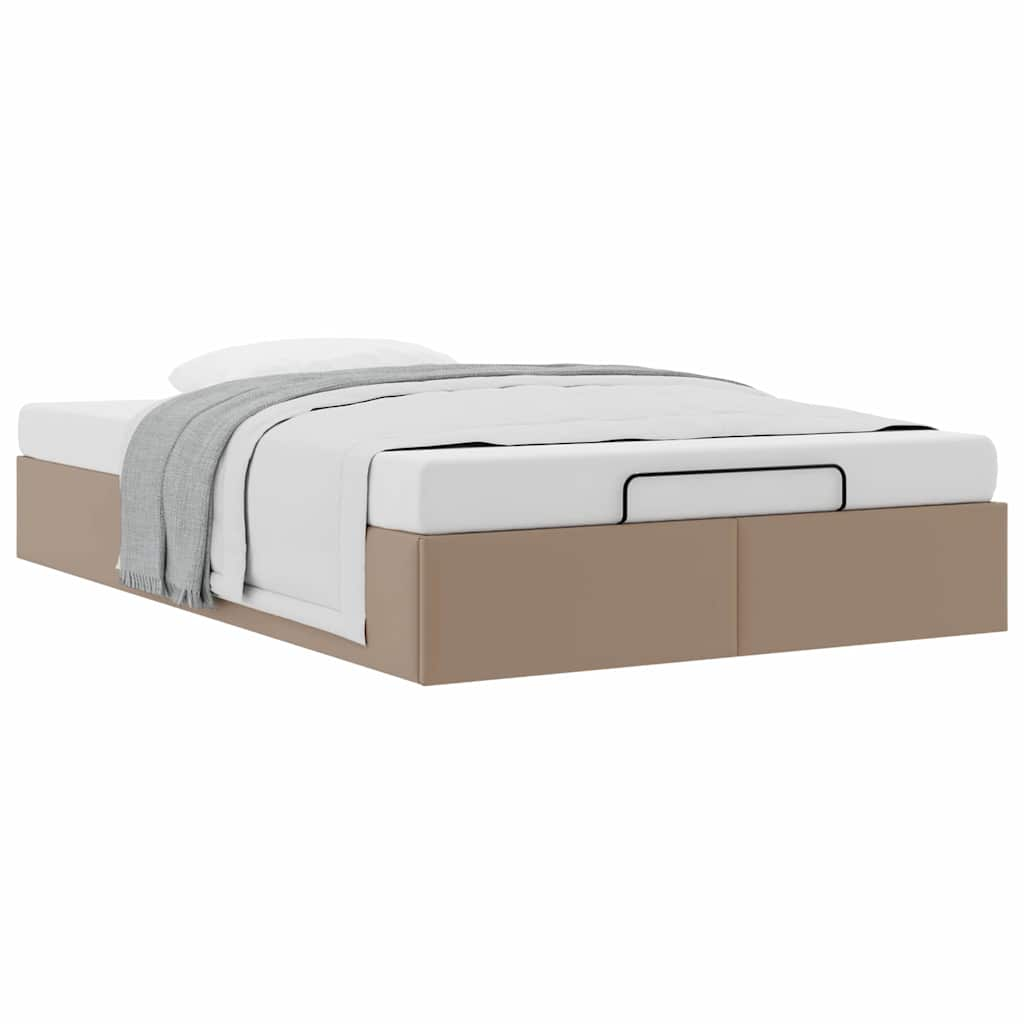 Bedframe zonder matras 120x190 cm kunstleer cappuccinokleurig