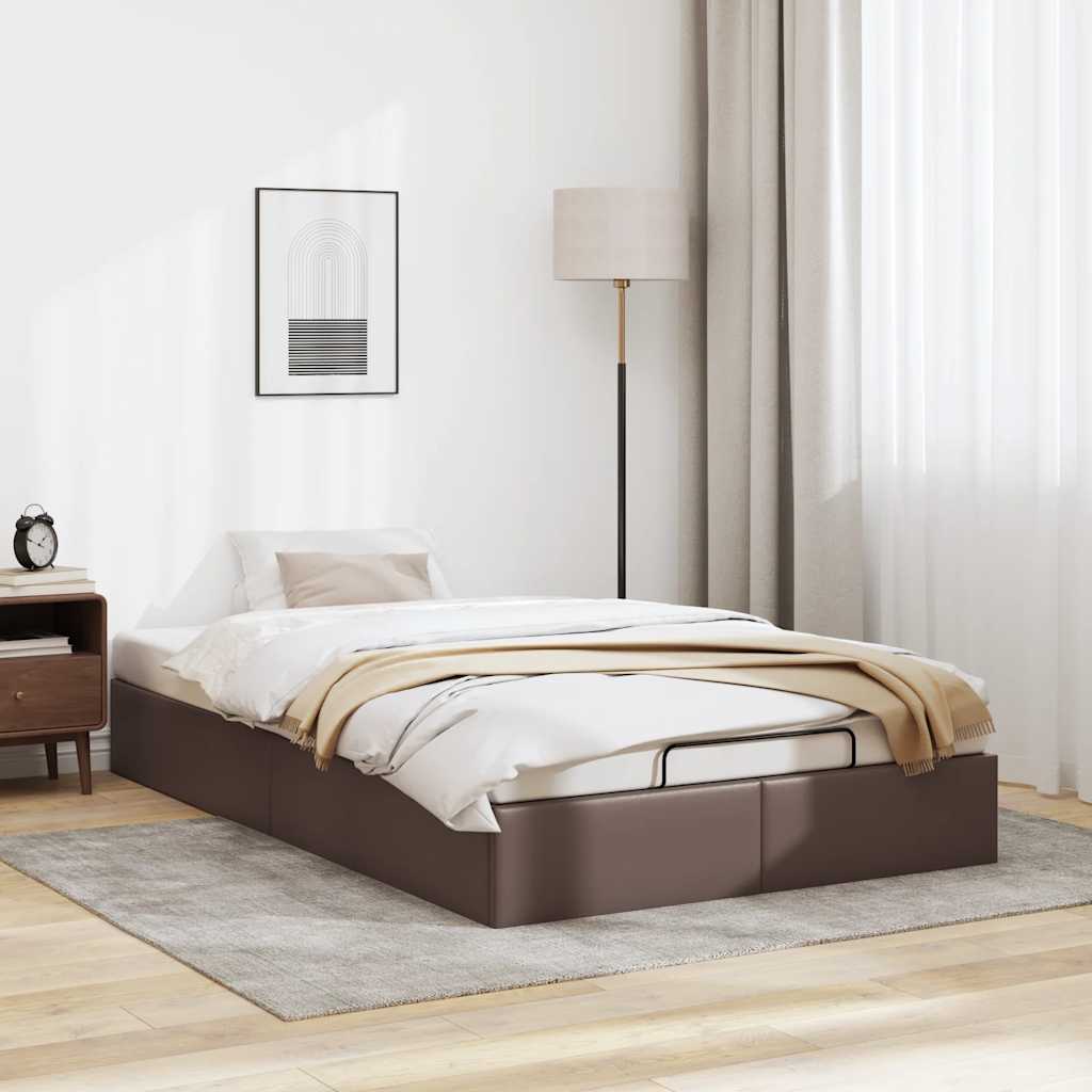 Bedframe zonder matras 120x200 cm kunstleer bruin