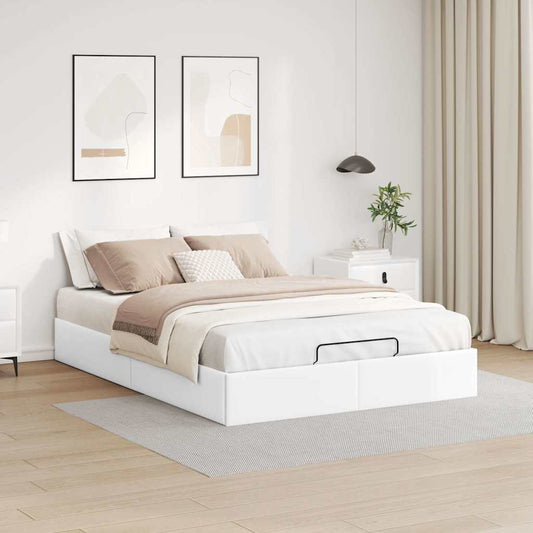 Bedframe zonder matras 140x190 cm kunstleer wit