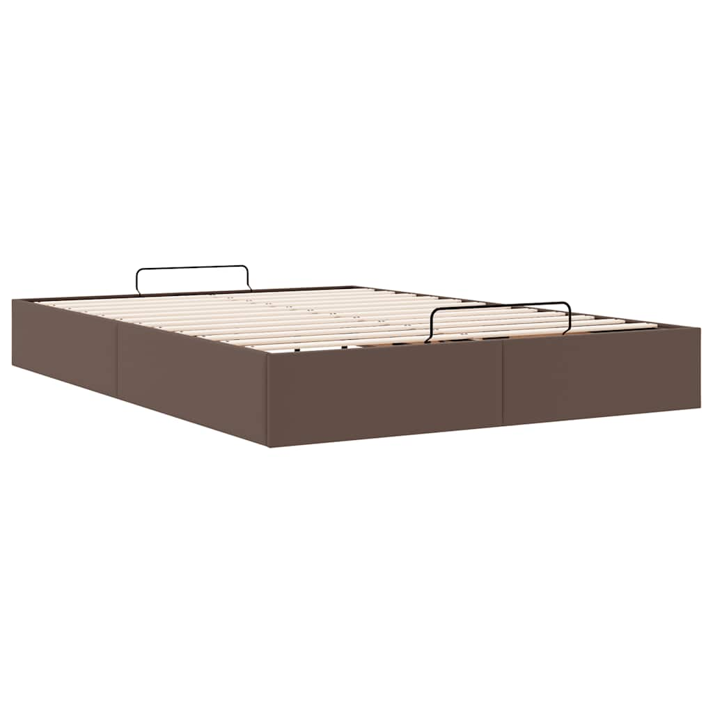 Bedframe zonder matras 140x190 cm kunstleer bruin