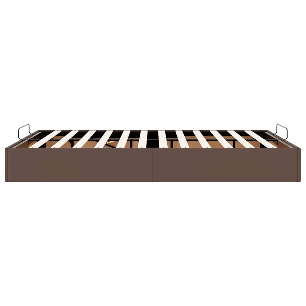 Bedframe zonder matras 140x190 cm kunstleer bruin