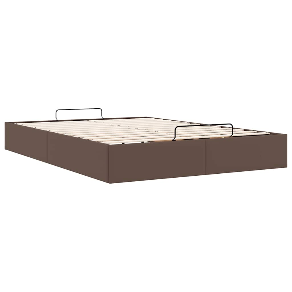 Bedframe zonder matras 140x190 cm kunstleer bruin