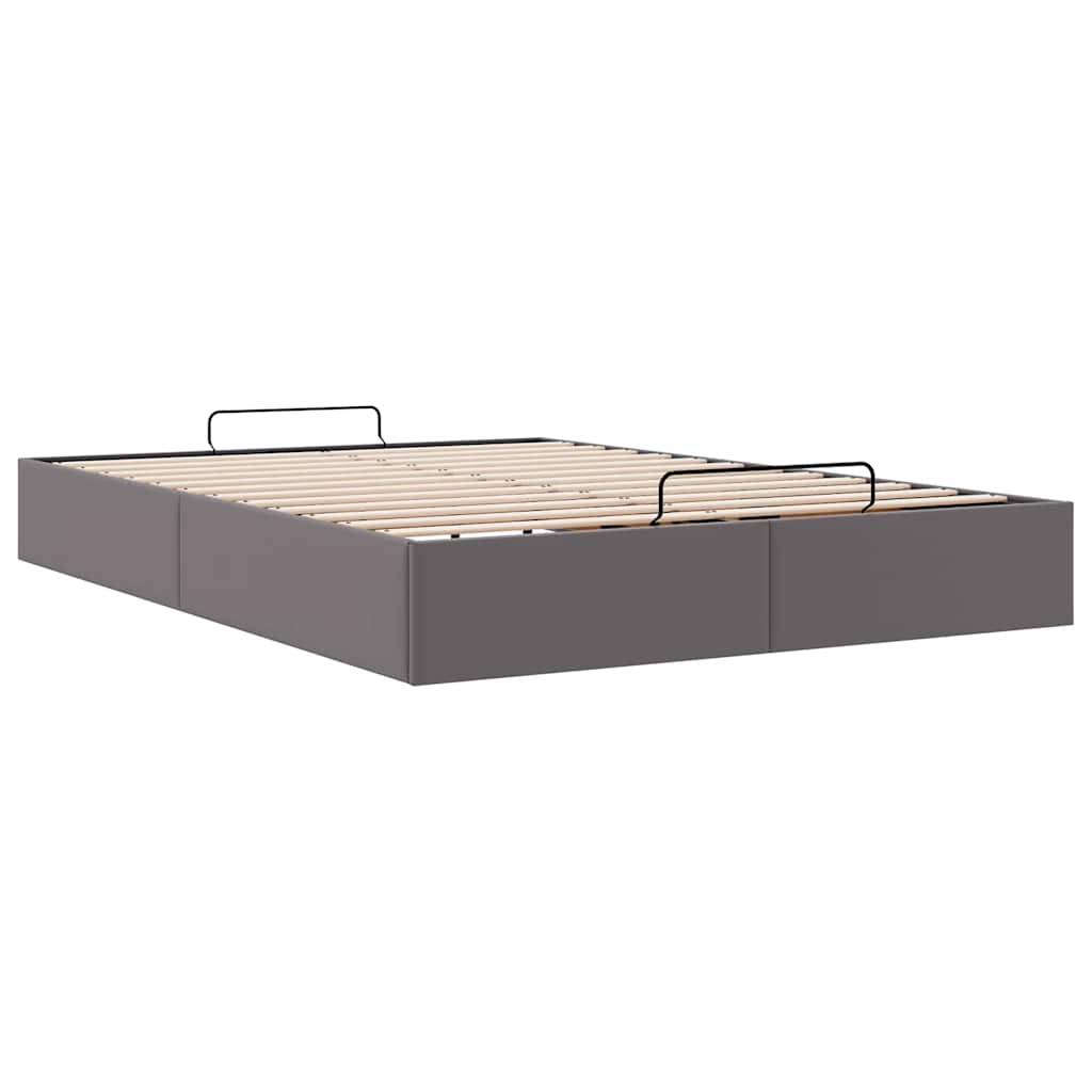 Bedframe zonder matras 140x190 cm kunstleer grijs