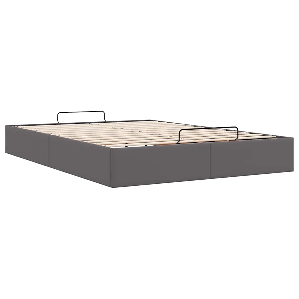 Bedframe zonder matras 140x190 cm kunstleer grijs