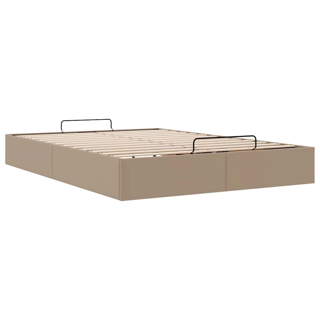 Bedframe zonder matras 140x190 cm kunstleer cappuccinokleurig