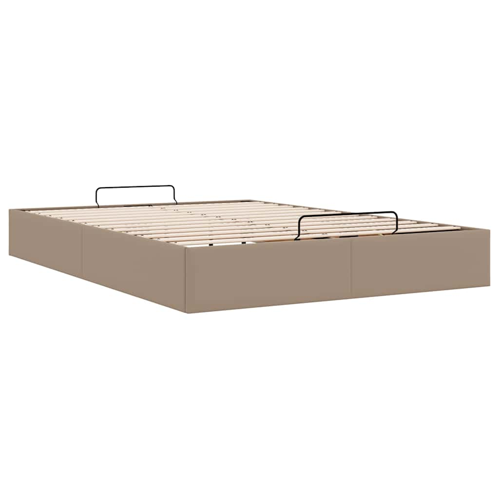 Bedframe zonder matras 140x190 cm kunstleer cappuccinokleurig