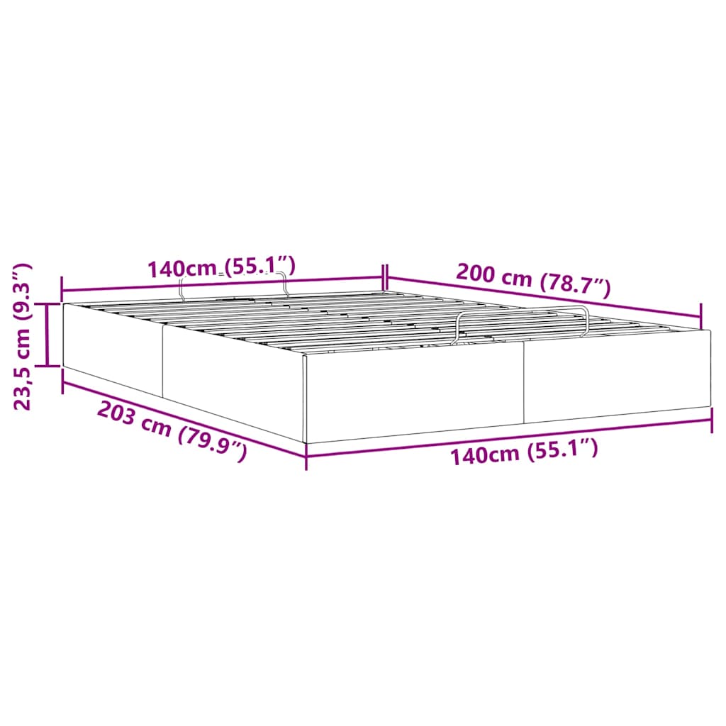 Bedframe zonder matras 140x200 cm kunstleer wit