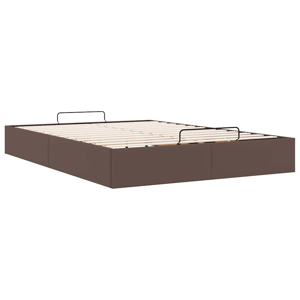 Bedframe zonder matras 140x200 cm kunstleer bruin