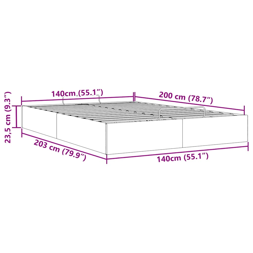 Bedframe zonder matras 140x200 cm kunstleer bruin