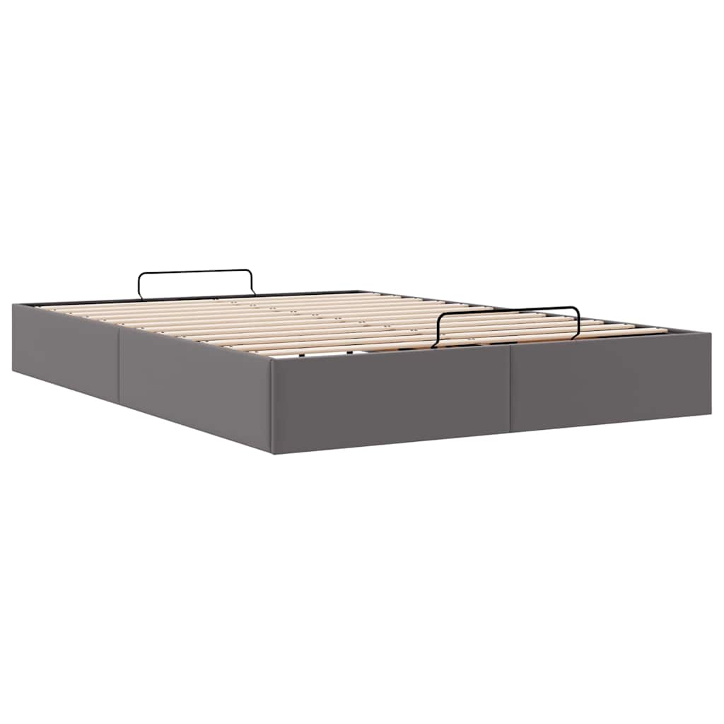 Bedframe zonder matras 140x200 cm kunstleer grijs