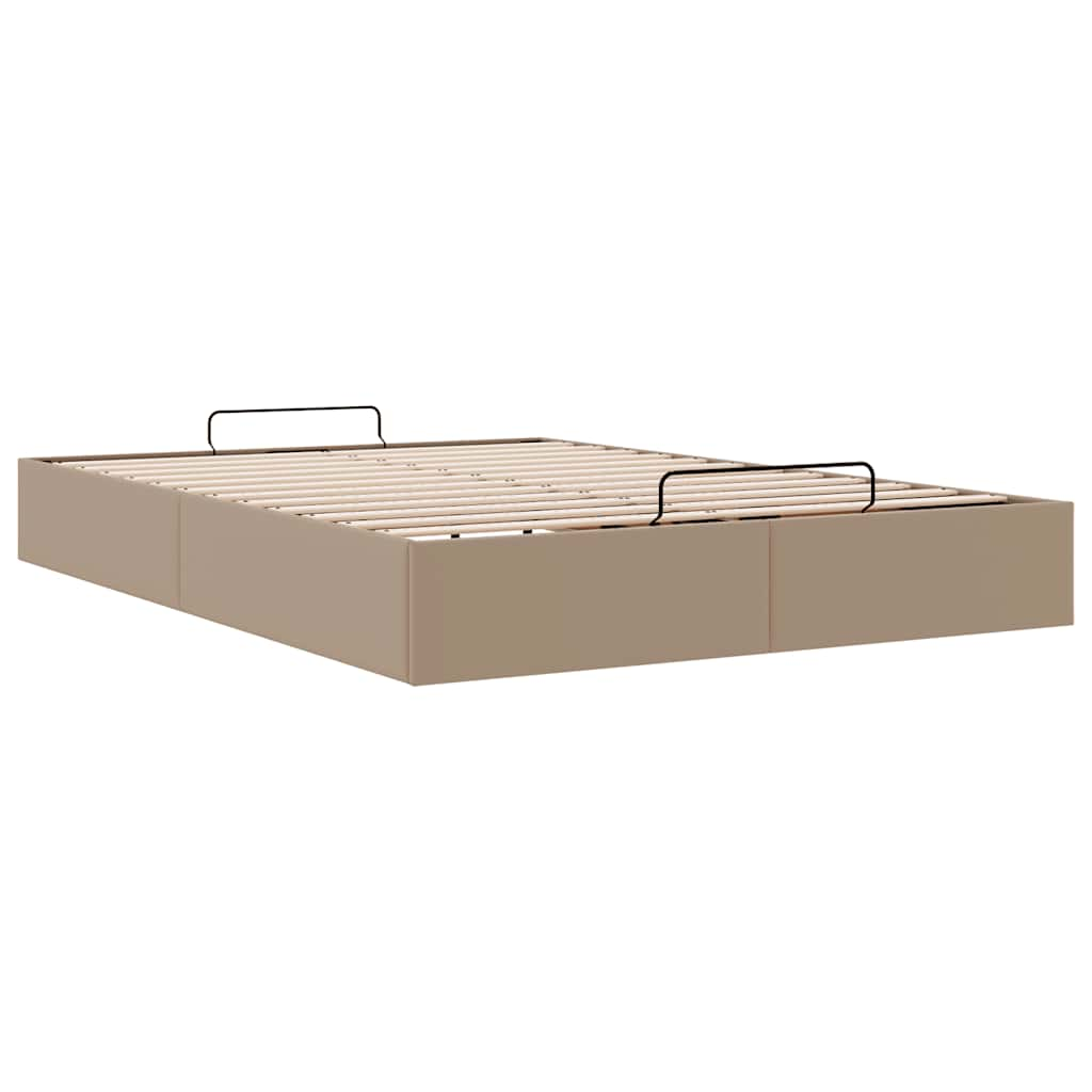 Bedframe zonder matras 140x200 cm kunstleer cappuccinokleurig