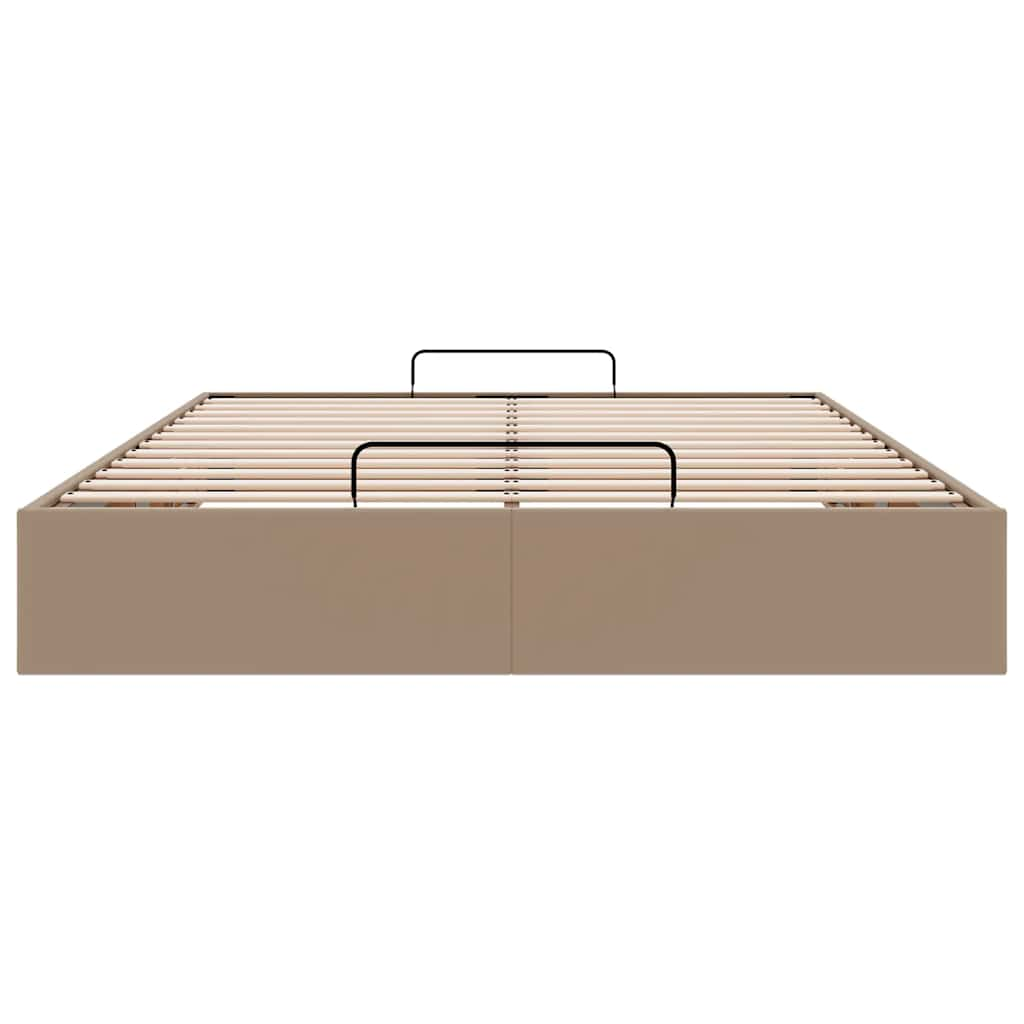 Bedframe zonder matras 140x200 cm kunstleer cappuccinokleurig