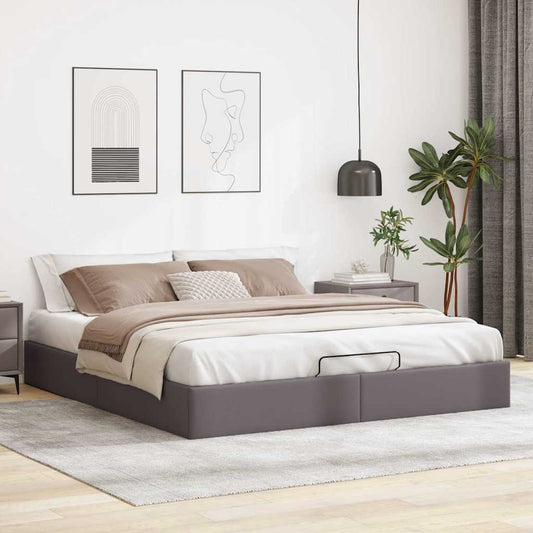 Bedframe zonder matras 160x200 cm kunstleer grijs