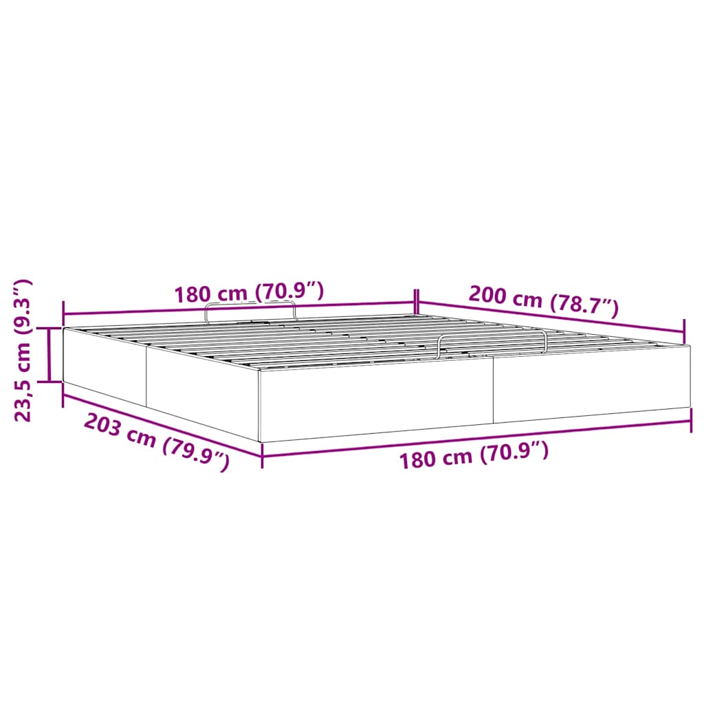 Bedframe zonder matras 180x200 cm kunstleer wit