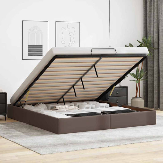 Bedframe zonder matras 180x200 cm kunstleer bruin