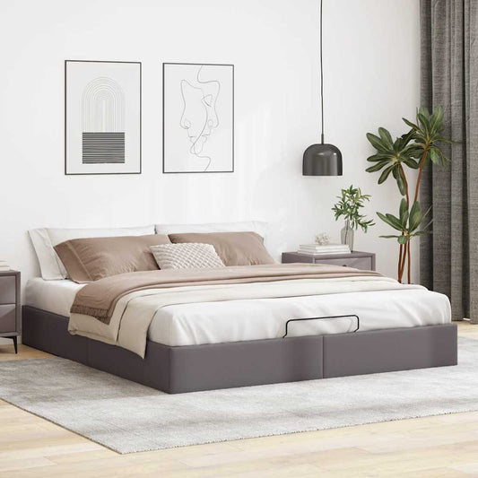 Bedframe zonder matras 180x200 cm kunstleer grijs