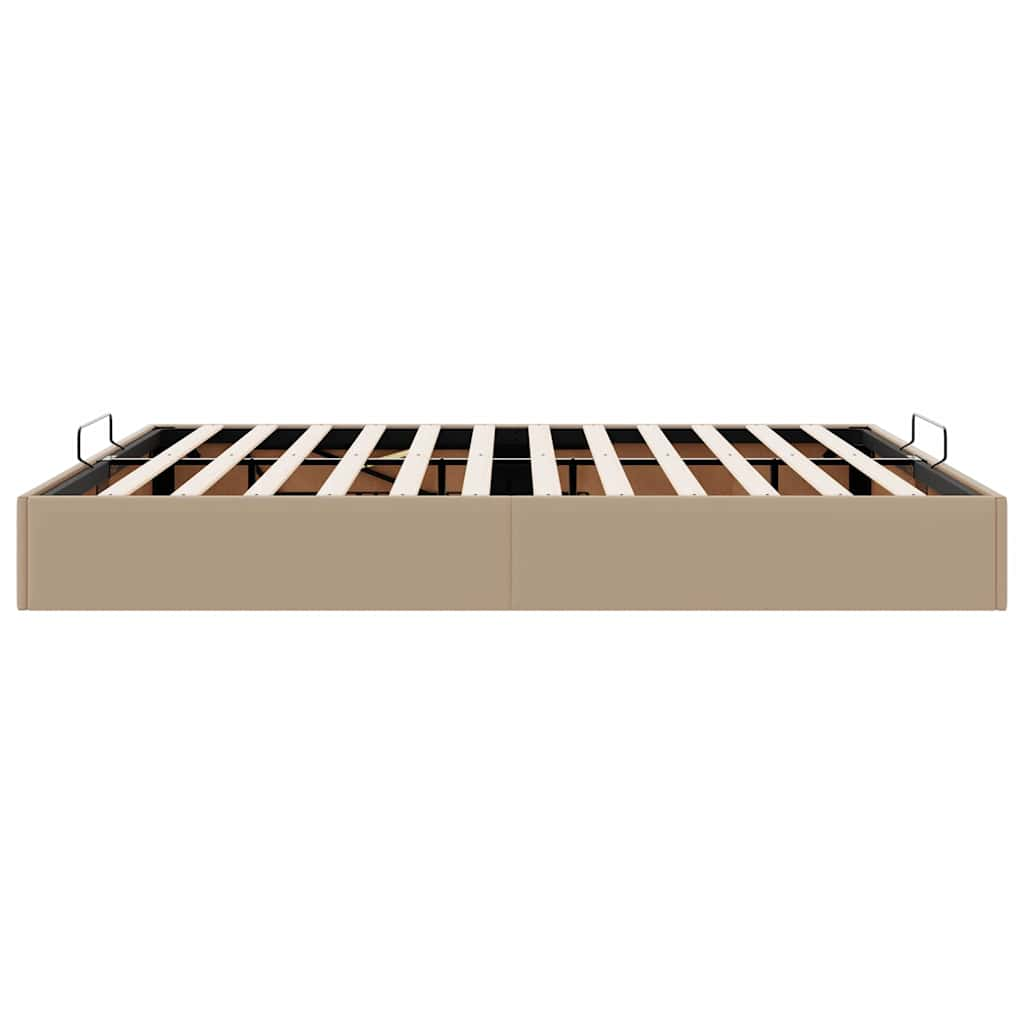 Bedframe zonder matras 180x200 cm kunstleer cappuccinokleurig