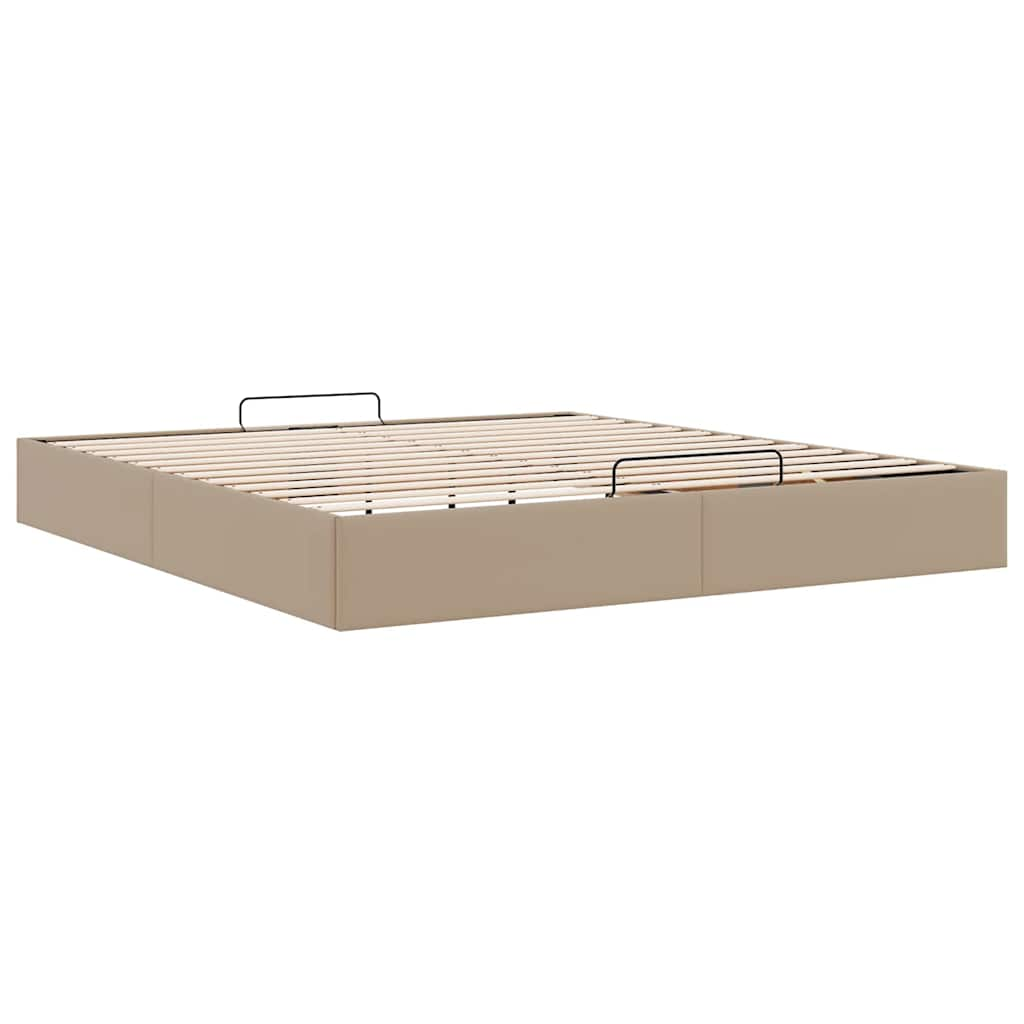 Bedframe zonder matras 180x200 cm kunstleer cappuccinokleurig